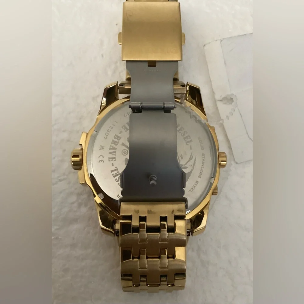 Diesel Men's Chronograph Uber Chief Gold-Tone Stainless Steel Bracelet Watch